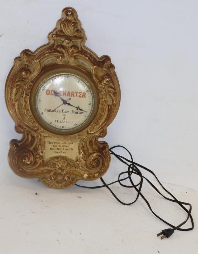 Old Charter Kentucky's Finest Bourbon Advertising Clock (1 of 4)