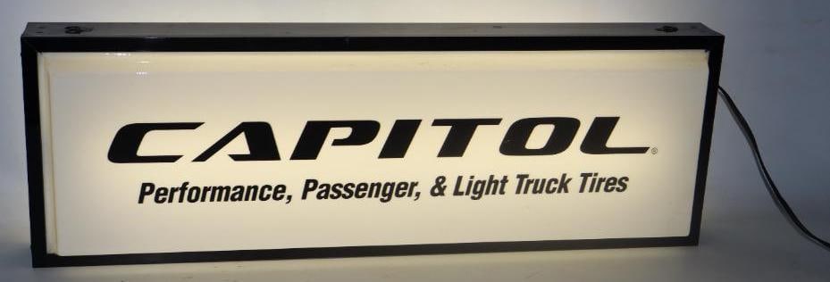 Capitol Performance, Passenger, Light Truck Tires Light Up Single Sided Wall Mount Sign (1 of 5)