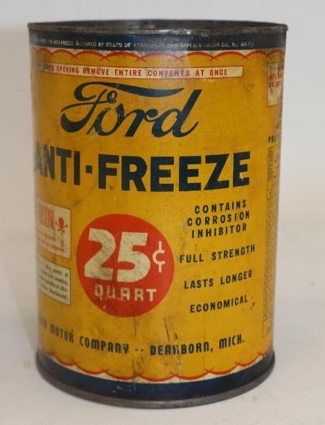 Early Ford Anti-Freese 25 Cent Pricer Metal Qt Oil Can (1 of 2)