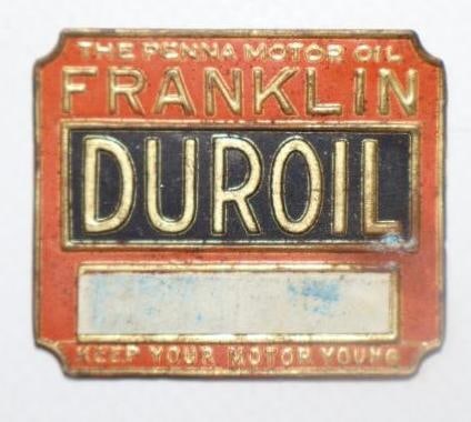 Embossed Franklin Duroil ID Tag: 1.50" x 1.25"