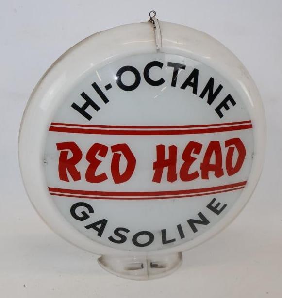 13.5" Red Head Hi-Octane Gasoline Gas Pump Globe Lense (1 of 4)