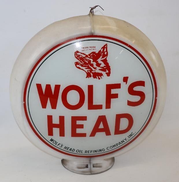 13.5" Wolf's head Gas Pump Globe Lense (1 of 4)
