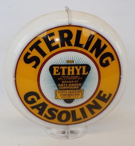 13.5" Sterling Gasoline with Ethyl Gas Pump Globe Lense (1 of 4)