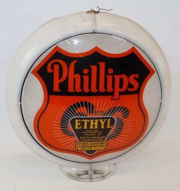13.5" Phillips 66 with Ethyl Gas Pump Globe Lense (1 of 4)