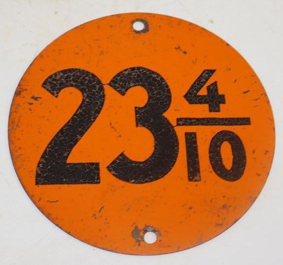 Gulf 23 5/10 Double Sided Gasoline Pricer Sign: 6" Diameter