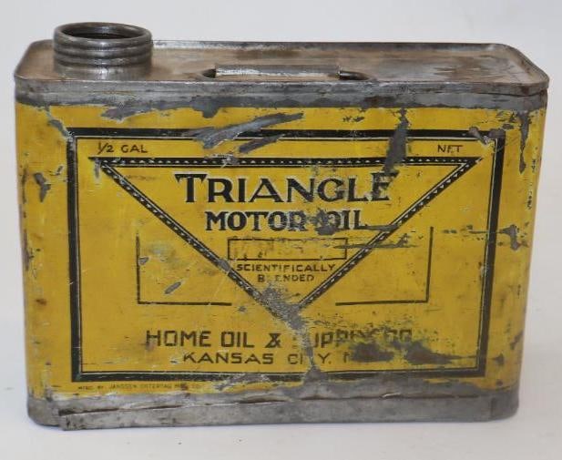 Early Triangle One Half Gal Metal Oil Can (1 of 2)