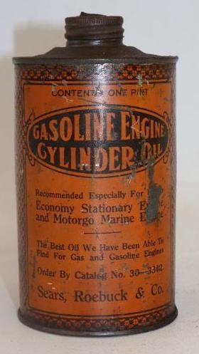 Early Sears Roebuck Gasoline Engine Cylinder Oil Can (1 of 2)