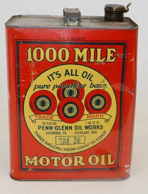 Penn-Glenn 1000 Mile 2 Gallon Metal Oil Can: Empty