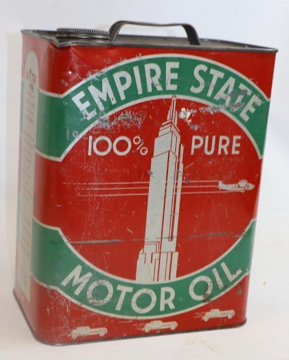 Graphic Empire State 2 Gallon Metal Oil Can: Empty