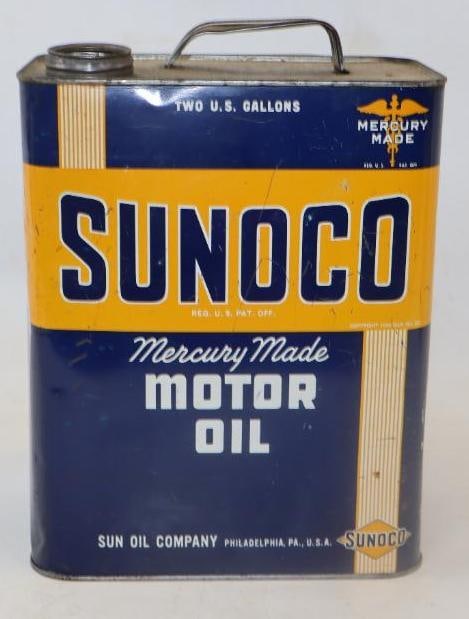Sunoco Mercury Made 2 Gallon Metal Oil Can (1 of 2)
