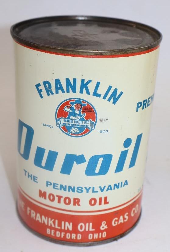 Franklin Premium Type Dirt Oil Metal 1 Quart Oil Can: 32 ounces empty