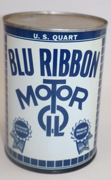 Blu Ribbon Metal 1 Quart Oil Can: 32 ounces empty
