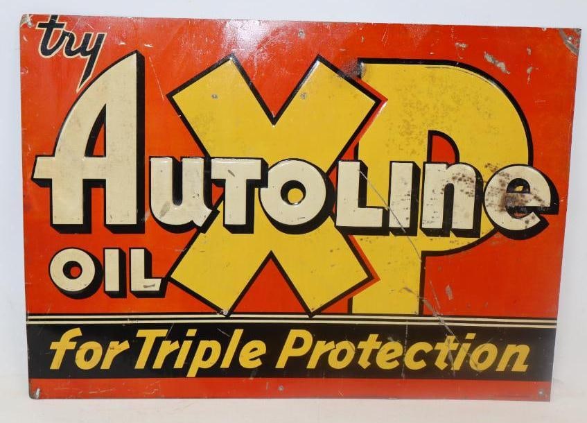 Embossed Auto Line XP Oil for Tripple Protection Single Sided Tin Tacker Advertising Sign (1 of 4)