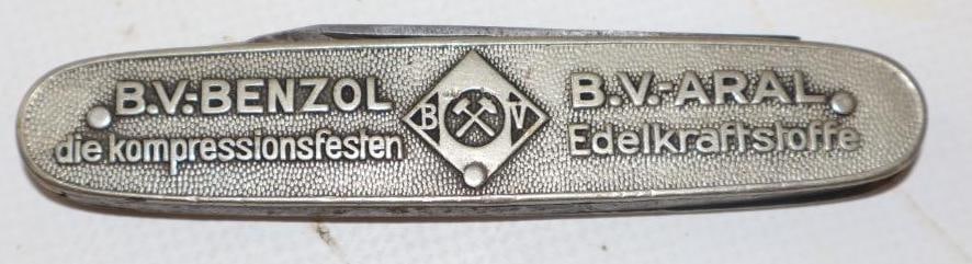 Benzol Advertising Pocket Knife: 3.50" x .75"