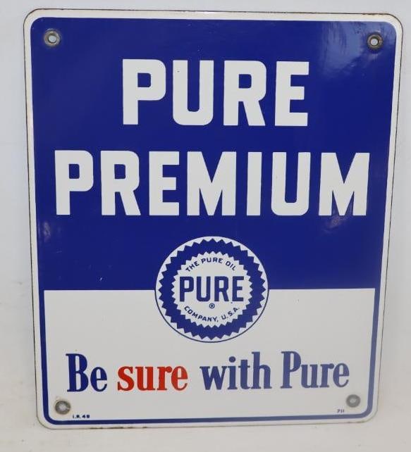 Pure Premium Be sure with Pure Porcelain Gas Pump Plate (1 of 4)