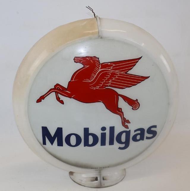 13.5" Mobil Gas Pump Globe Lense (1 of 4)