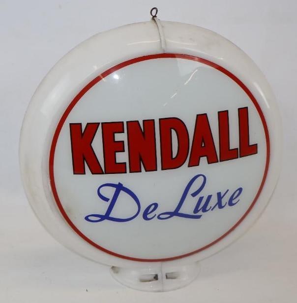 13.5" Kendall DeLuxe Gas Pump Globe Lense: cut capco body. Lense is notched. Chip on left side