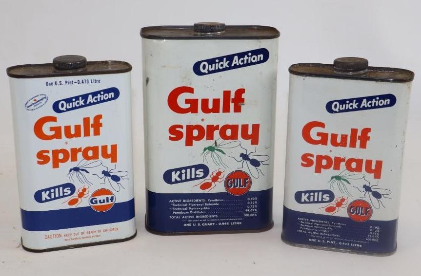 Group of 3 Gulfspray Insect Killer Advertising Cans (1 of 2)