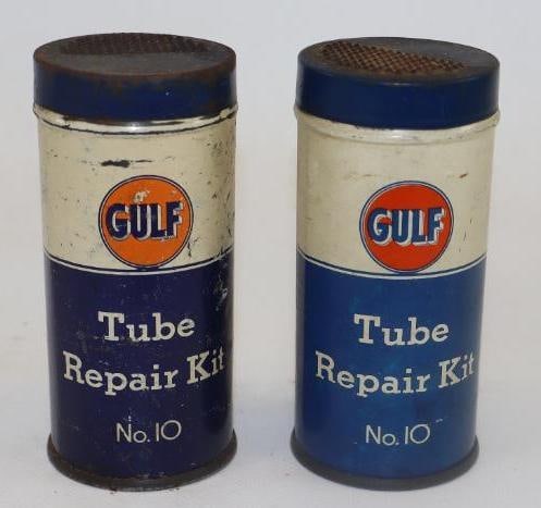 Group of 2 Gulf Tube Repair Kit Advertising Cans (1 of 2)