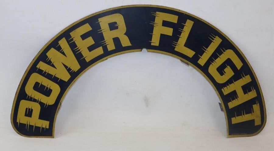 Power Flight Double Sided Tin Gas Pump Topper (1 of 2)