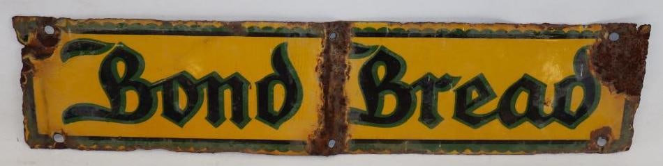 Single Sided Porcelain Bond Bread Advertising Sign (1 of 2)