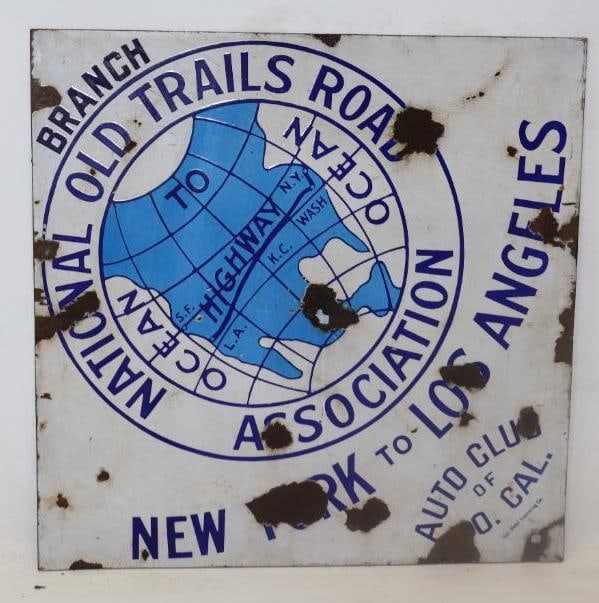 Porcelain National Old Trails Road Association New York to Los Angeles Auto Club of California (1 of 2)