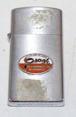 Osage Oil Advertising Zippo Style Lighter: 1.25" x 2.25"