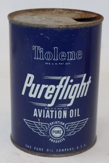 Tiolene Pureflight Aviation Metal 1 Quart Oil Can (1 of 4)
