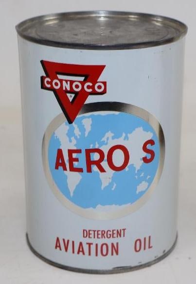 Conoco Aero S Aviation Metal 1 Quart Oil Can (1 of 4)