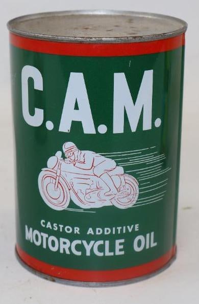 C.A.M. Motorcycle Metal 1 Quart Oil Can: 32 ounces empty