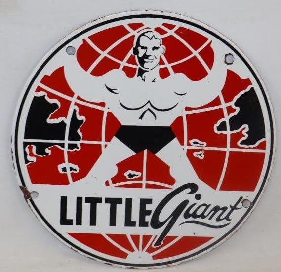 Little Giant Crane Single Sided  Porcelain Advertising Sign (1 of 2)