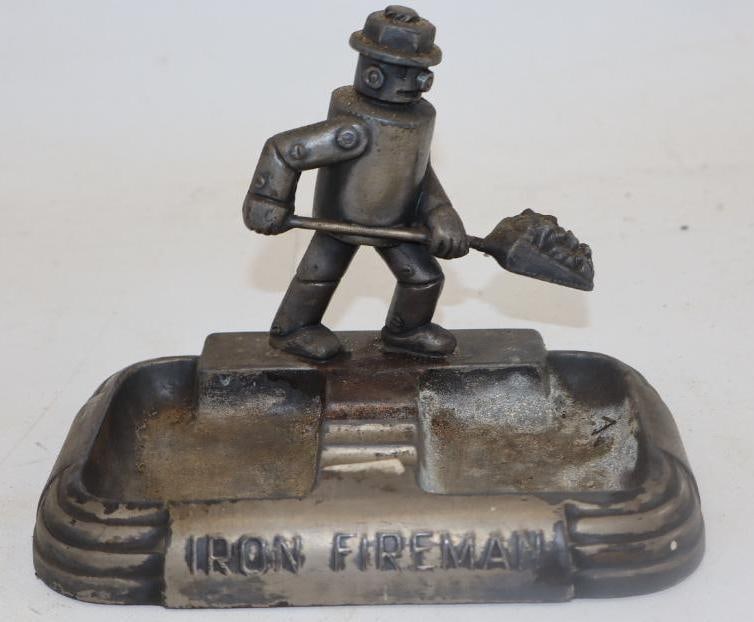 Iron Fireman Advertising Ashtray: 6.5" x 4" x 4.5"