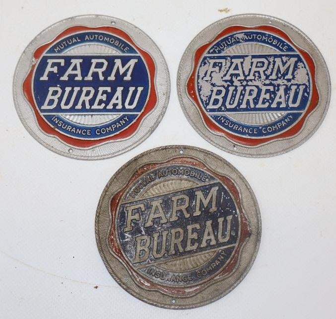 Group of 3 Farm Bureau Radiator Emblem Badges (1 of 2)