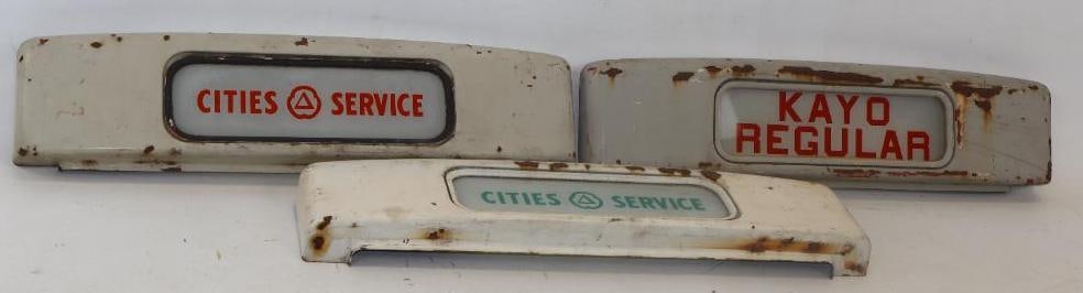 Group of 3 Cities Service, Kayo Ad Glass and Gas Pump Top (1 of 5)
