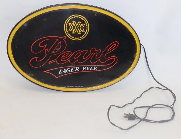 Pearl Lager Beer Light Up Advertising Sign (1 of 2)