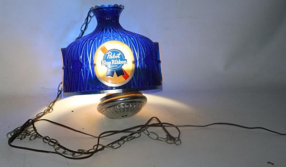 Rare Pair 1960 70's Pabst Blue Ribbon Hanging Light