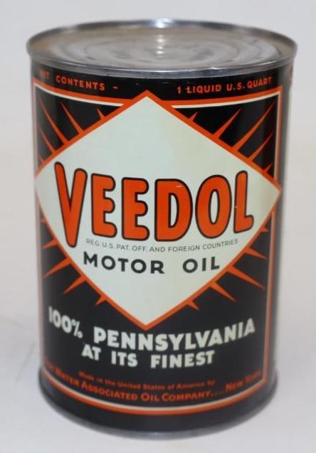 Tidewater Veedol Metal 1 Quart Oil Can (1 of 4)