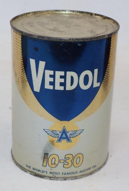 Tidewater Veedol Flying A Metal 1 Quart Oil Can (1 of 4)