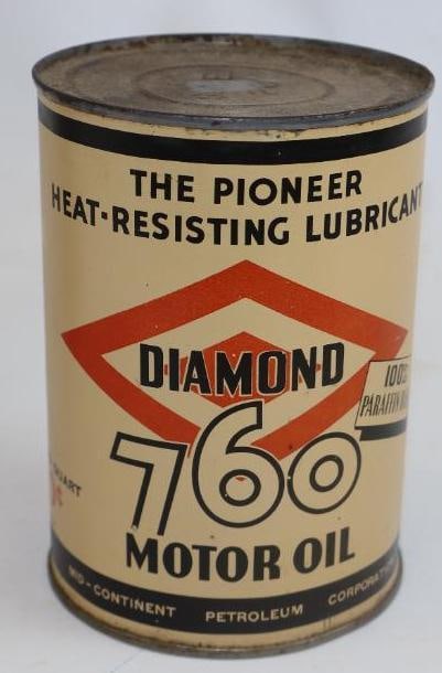 Mid-continent Diamond 760 Pricer Metal 1 Quart Oil Can (1 of 4)