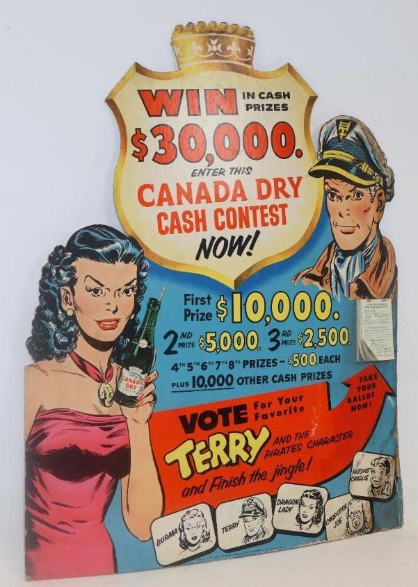 1953 Canada Dry Vote for Your Favorite Terry & the Pirates Character Cash Contest Easelback (1 of 5)