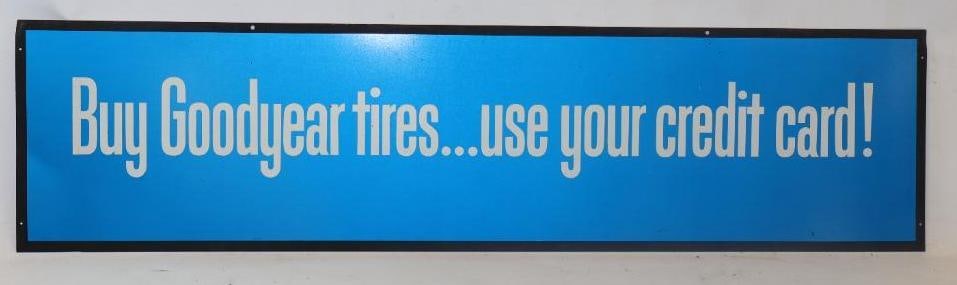 Goodyear Buy Goodyear Tires Use Your Credit Card Double Sided Advertising Rack Topper Display Sign (1 of 5)