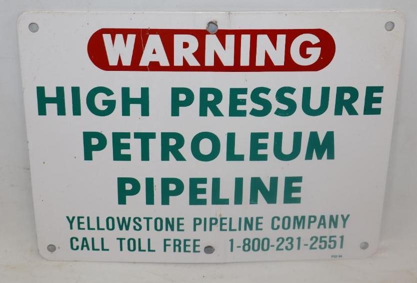 Yellowstone High Pressure Petroleum Pipeline Warning Sign (1 of 3)