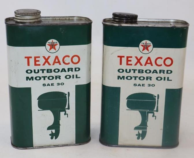 Group of 2 Texaco Metal Outboard Oil Cans (1 of 2)