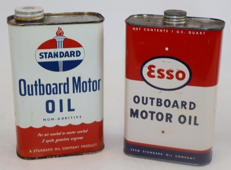 Group of 2 Esso and Standard Metal Outboard Oil Cans (1 of 2)