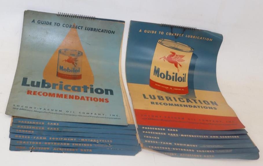 Group of 2 1951-1952 Socony Vacuum Mobiloil Lubrication Chart (1 of 4)