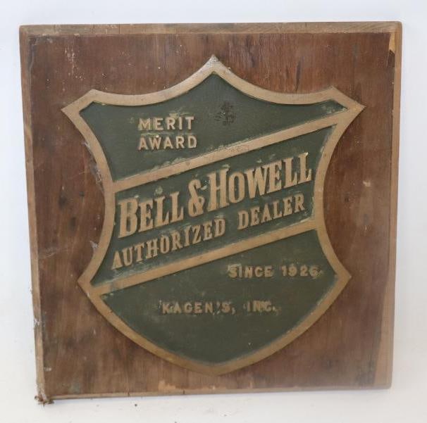 Bronze Bell & Howell Authorized Dealer Merit Award: 13" x 12"