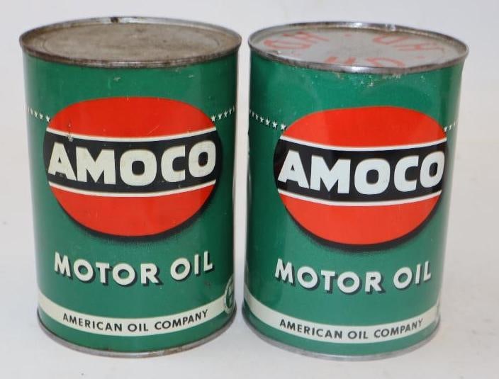 Group of 2 Amoco Metal One Quart Oil Cans (1 of 2)
