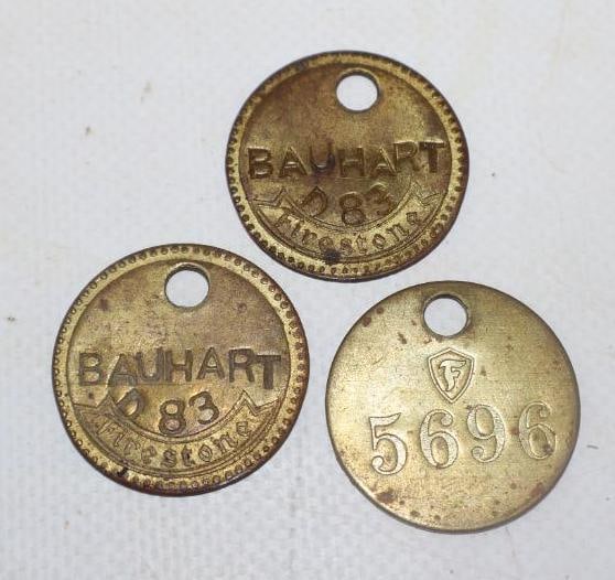 Group of 3 Firestone Brass Identification Tag (1 of 2)