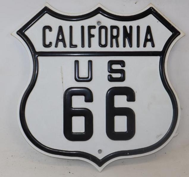 Embossed Steel Reproduction California Route 66 Highway Sign (1 of 2)
