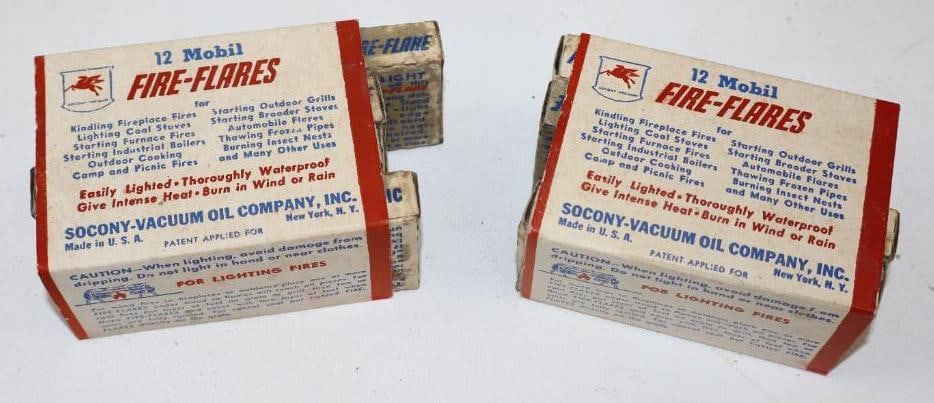 2 Groups of 12 Socony- Vacuum Mobil -Fire Flares (1 of 3)